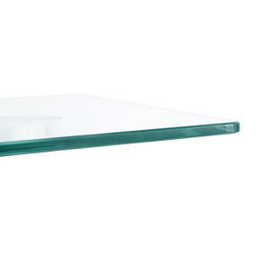 English Elm Modern Tempered Glass Rectangular Tabletop Minimalist Surface for Dining and Office W210112651
