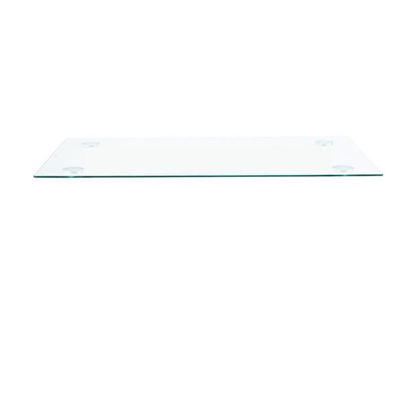English Elm Modern Tempered Glass Rectangular Tabletop Minimalist Surface for Dining and Office W210112651