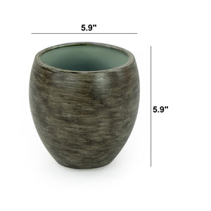 English Elm Smart Self-watering Round Planter Pot with Hand-painted Finish, Breathable Clay, Durable Design Gray Wash B046P144626