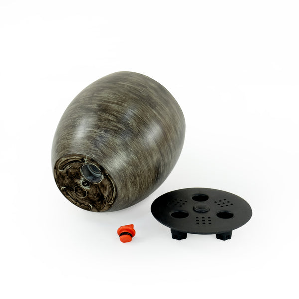 English Elm Smart Self-watering Round Planter Pot with Hand-painted Finish, Breathable Clay, Durable Design Gray Wash B046P144626