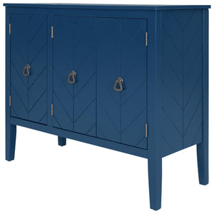 English Elm U_style Retro Sideboard with Pinewood Legs Adjustable Shelf and Metal Handles N711P261460C