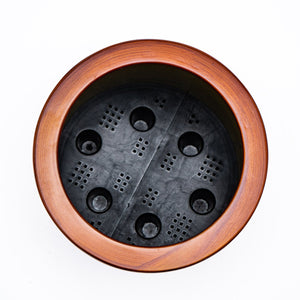 English Elm Smart Self-watering Round Planter Pot with Hand-painted Finish, Breathable Clay, Durable Design Terracotta B046P144625