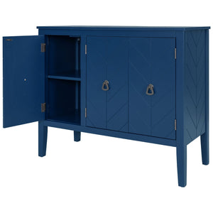 English Elm U_style Retro Sideboard with Pinewood Legs Adjustable Shelf and Metal Handles N711P261460C
