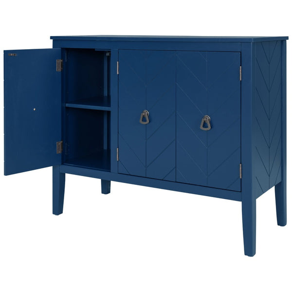 English Elm U_style Retro Sideboard with Pinewood Legs Adjustable Shelf and Metal Handles N711P261460C