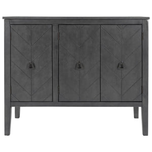 English Elm U_style Retro Sideboard with Pinewood Legs Adjustable Shelf and Metal Handles N711P261460E