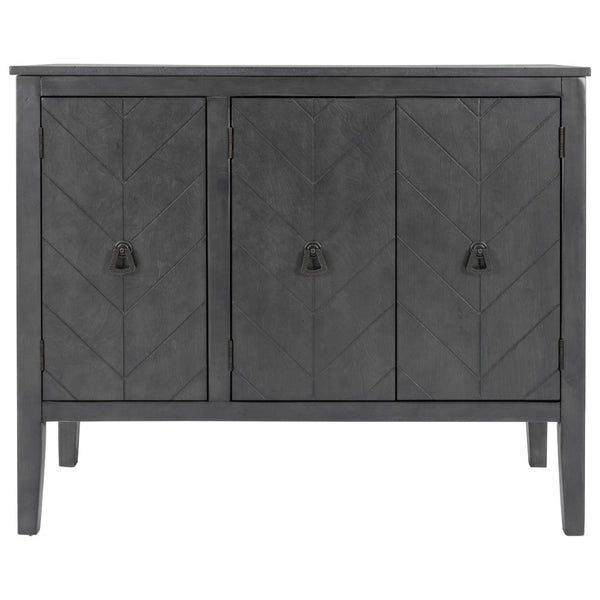 English Elm U_style Retro Sideboard with Pinewood Legs Adjustable Shelf and Metal Handles N711P261460E