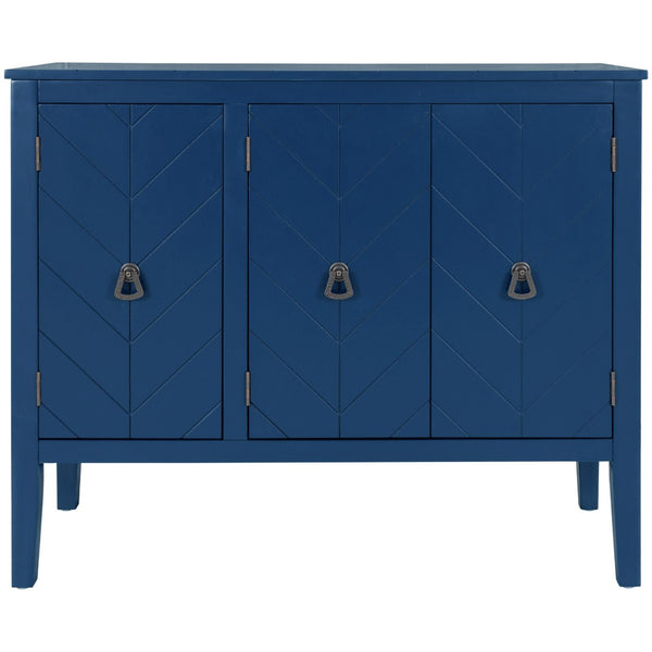 English Elm U_style Retro Sideboard with Pinewood Legs Adjustable Shelf and Metal Handles N711P261460C