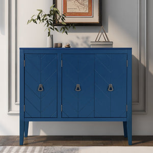 English Elm U_style Retro Sideboard with Pinewood Legs Adjustable Shelf and Metal Handles N711P261460C