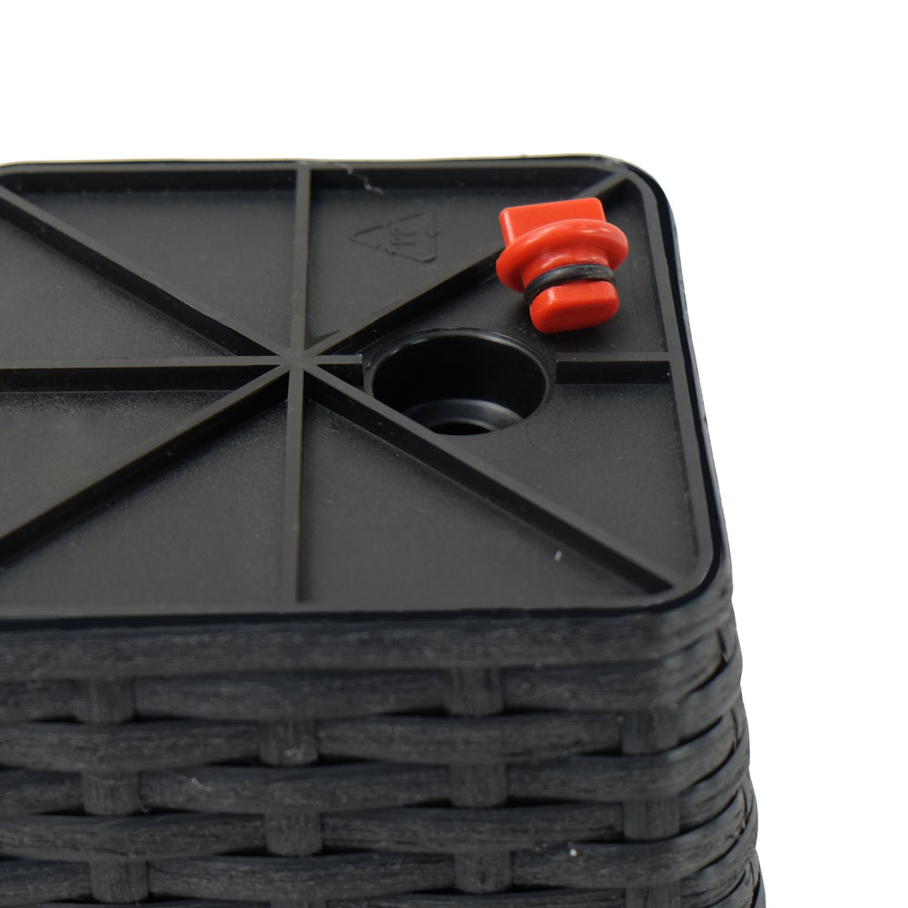 English Elm 2-Pack Elegant Self-Watering Square Planters - Hand-Woven Wicker Design For Indoor & Outdoor Use B046P144629