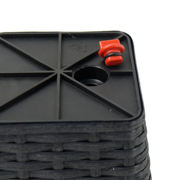 English Elm 2-Pack Elegant Self-Watering Square Planters - Hand-Woven Wicker Design For Indoor & Outdoor Use B046P144629