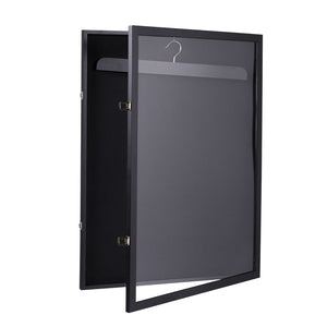 English Elm Jersey Display Case Solid Pine Frame Wall Mount with Plush Lining for Sports Collectibles W2181P145314