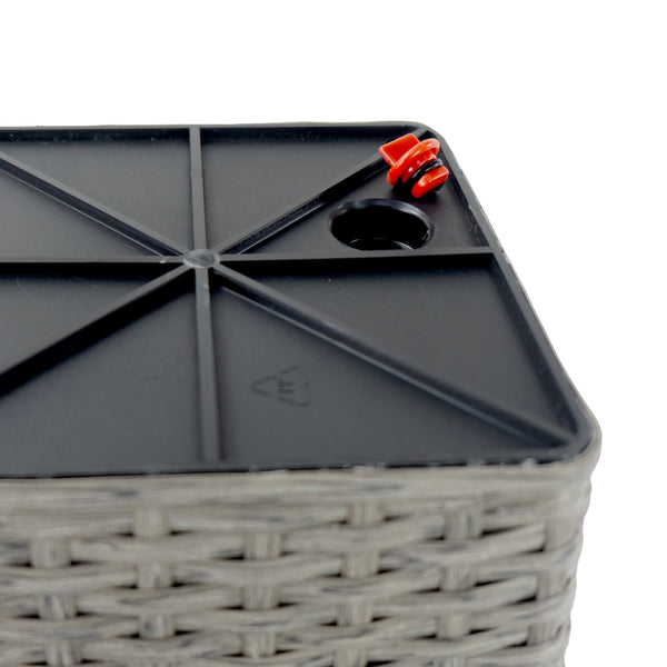 English Elm 2-Pack Stylish Self-Watering Gray Wicker Planters - Eco-Friendly, Hand-Woven For Indoor & Outdoor Use B046P144628