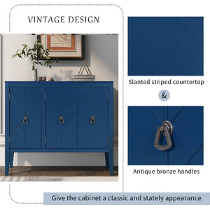 English Elm U_style Retro Sideboard with Pinewood Legs Adjustable Shelf and Metal Handles N711P261460C