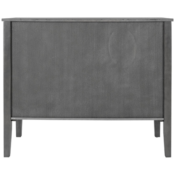 English Elm U_style Retro Sideboard with Pinewood Legs Adjustable Shelf and Metal Handles N711P261460E