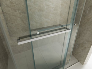 English Elm 56 Inch Frameless Double Sliding Shower Door 10mm Tempered Glass Soft Close Chrome W1573126518