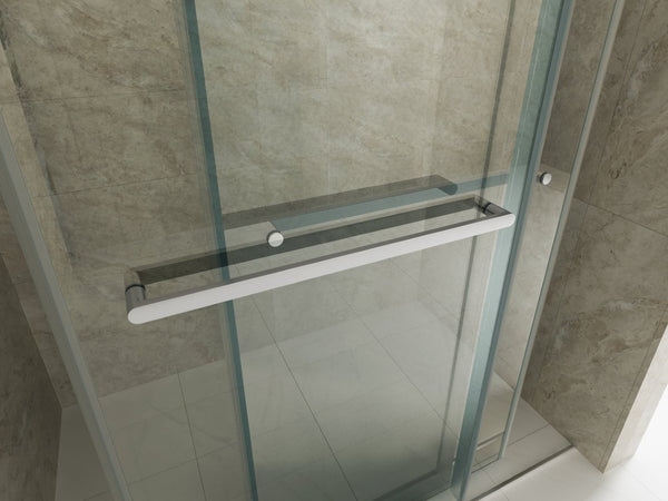 English Elm 56 Inch Frameless Double Sliding Shower Door 10mm Tempered Glass Soft Close Chrome W1573126518