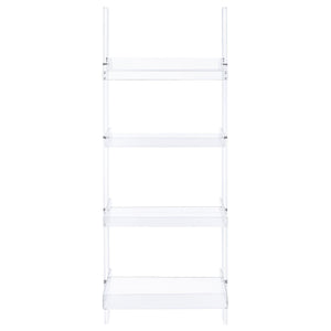 English Elm Clear Acrylic Ladder Bookcase Cimarron - Minimal Open-Back 4-Shelf Acrylic Display Unit, 72.25" H, Sturdy B062P145430