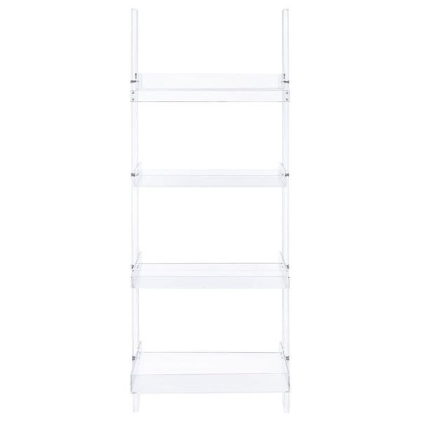 English Elm Clear Acrylic Ladder Bookcase Cimarron - Minimal Open-Back 4-Shelf Acrylic Display Unit, 72.25" H, Sturdy B062P145430