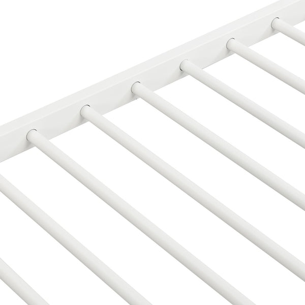 English Elm Metal Bunk Bed with Trundle Steel Frame Kids Sleepover Triple Sleeper White W311P145359