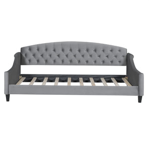 English Elm Modern Luxury Tufted Button Daybed In Gray Velvet - Elegant Twin Sleeper For Stylish Spaces GX001008AAE-1