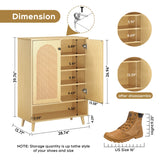 Hearth and Haven Shoe Storage Cabinet with Adjustable Plates Natural Doors W2182135260