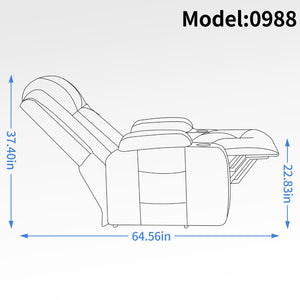 English Elm Infinite Position Power Lift Recliner with Massage Heating and Usb for Elderly Comfort W1803S00030
