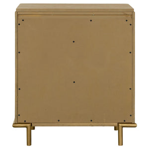 English Elm Sand Wash Three-Drawer Nightstand with Dual USB Ports, Blonde Sandwash Mid-Century Boho Bedroom Piece B062P145556