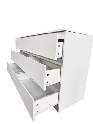 English Elm 6 Drawer Double Dresser with Mirror, Waterproof Scratch & Stain Resistant Finish for Stylish Storage White W2282S00003