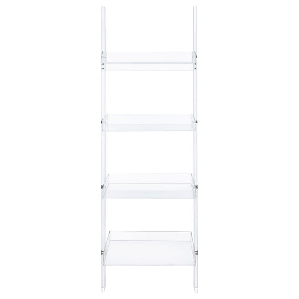 English Elm Clear Acrylic Ladder Bookcase Cimarron - Minimal Open-Back 4-Shelf Acrylic Display Unit, 72.25" H, Sturdy B062P145430