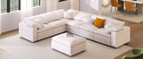 Oversized Modular Sectional Sofa with Ottoman, L Shaped Corner for Living Room or Office - Spacious Space