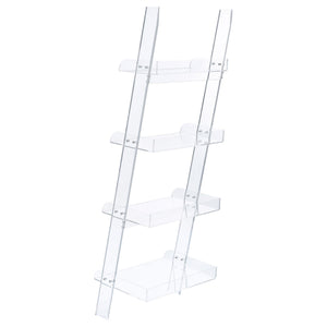 English Elm Clear Acrylic Ladder Bookcase Cimarron - Minimal Open-Back 4-Shelf Acrylic Display Unit, 72.25" H, Sturdy B062P145430