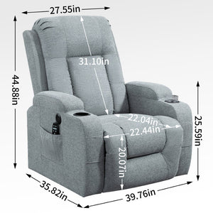 English Elm Infinite Position Power Lift Recliner with Massage Heating and Usb for Elderly Comfort W1803S00030