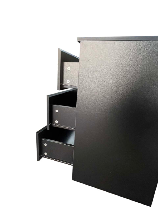 English Elm 6 Drawer Double Dresser with Mirror, Waterproof Scratch & Stain Resistant Finish for Stylish Storage Black W2282S00002