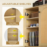 Hearth and Haven Shoe Storage Cabinet with Adjustable Plates Natural Doors W2182135260