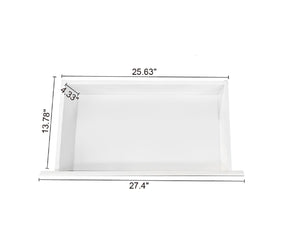 English Elm 6 Drawer Double Dresser with Mirror, Waterproof Scratch & Stain Resistant Finish for Stylish Storage White W2282S00003