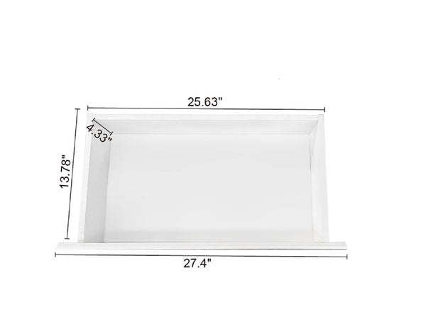 English Elm 6 Drawer Double Dresser with Mirror, Waterproof Scratch & Stain Resistant Finish for Stylish Storage White W2282S00003