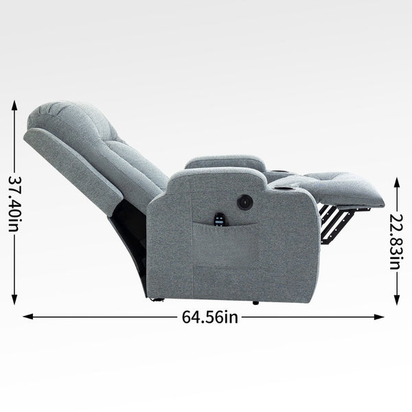 English Elm Infinite Position Power Lift Recliner with Massage Heating and Usb for Elderly Comfort W1803S00030