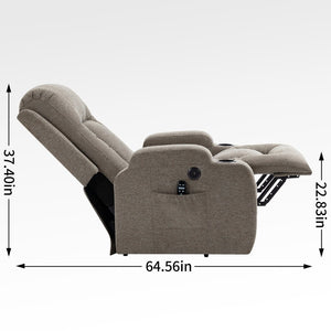 English Elm Infinite Position Power Lift Recliner with Massage Heat Usb and Cup Holders for Elderly W1803S00029