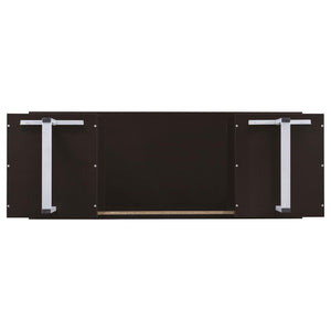 English Elm Cappuccino Mid-Century Floating Top Office Desk with 2 Drawers, Cabinet, File Storage & Power Outlets B062P145425