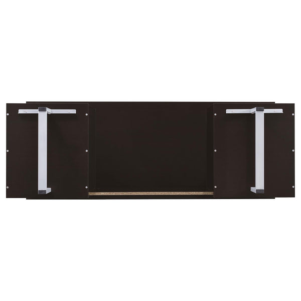 English Elm Cappuccino Mid-Century Floating Top Office Desk with 2 Drawers, Cabinet, File Storage & Power Outlets B062P145425