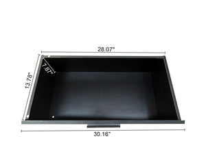 English Elm 2-Drawer Lateral Filing Cabinet for Home Office with Printer Stand, Lockable, Large Capacity Black W2282140365