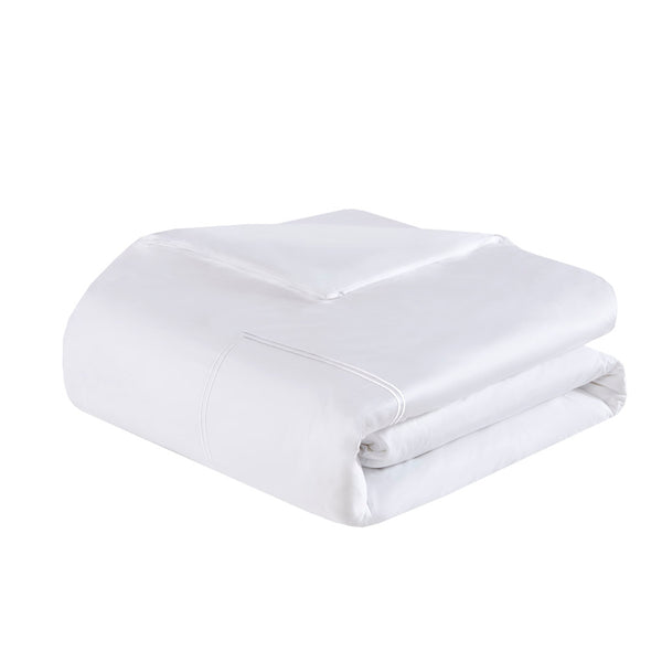 English Elm Full/Queen Luxury 500TC Cotton Sateen Embroidered Comforter Set with Zipper Duvet & Corner Ties White 12.99 L x 17.52 W x 12.99 H B035129278