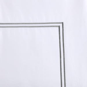 English Elm Full/Queen Luxury 500TC Cotton Sateen Embroidered Comforter Set with Zipper Duvet & Corner Ties Grey+White 12.99 L x 17.52 W x 12.99 H B035129279