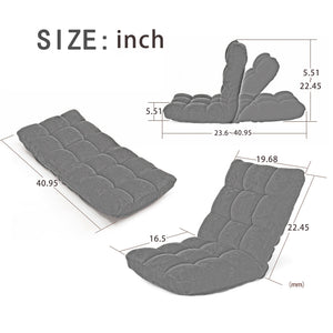 English Elm Modern Folding Lounge Chaise with 5 Reclining Positions, Ergonomic Thick Fabric Comfort for Home Gaming W24464029