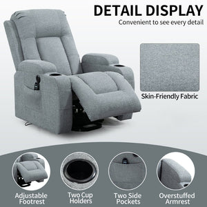 English Elm Infinite Position Power Lift Recliner with Massage Heating and Usb for Elderly Comfort W1803S00030