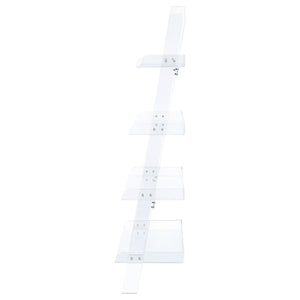 English Elm Clear Acrylic Ladder Bookcase Cimarron - Minimal Open-Back 4-Shelf Acrylic Display Unit, 72.25" H, Sturdy B062P145430