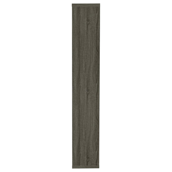English Elm Weathered Grey 8-Shelf Bookcase with Varied Display Shelves, Modern Sleek Silhouette, 70.75"H Stylish B062P145422
