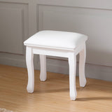 Hearth and Haven White Vanity Stool Padded Makeup Chair Bench with Solid Wood Legs W760P145356