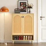 Shoe Storage Cabinet with Adjustable Plates Natural Doors