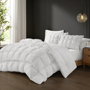 English Elm Overfilled Down Alternative Comforter Full/Queen – Plush 3D Puff Stitching, Heavy Warmth, OEKO‑TEX Certified B035129277